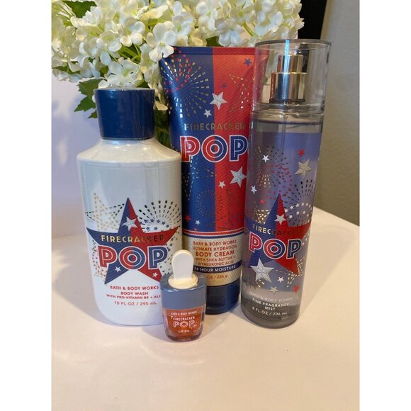 Bath & Body Works “FireCracker Pop” New 4-Pc Set - Picture 1 of 11